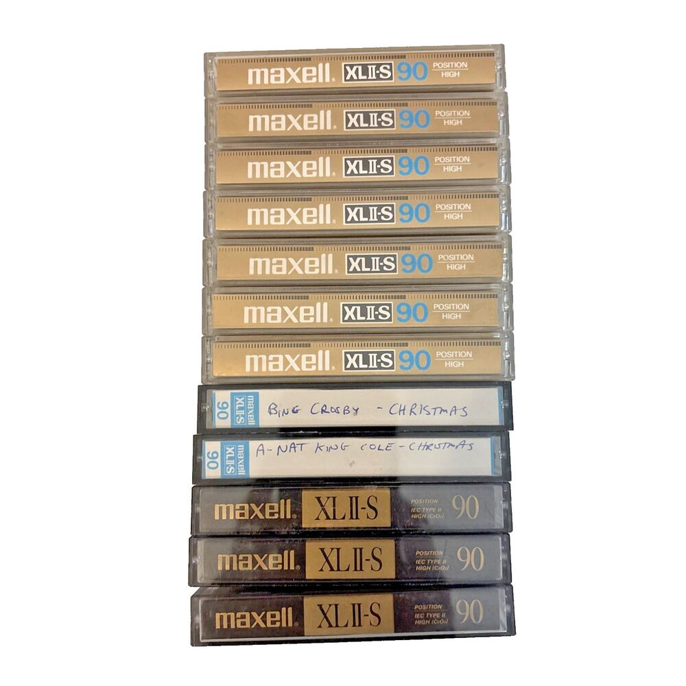 Lot of 12 Maxell XLII-S 90 Type II High Bias Blank Audio Cassette Tapes Used